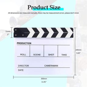 img 3 attached to 🎬 Enhance Your Filmmaking Experience with the Hilitchi Acrylic Clapper Board: Wooden Film Movie Clapboard for Action Scene Cuts, 25x30cm/10x12