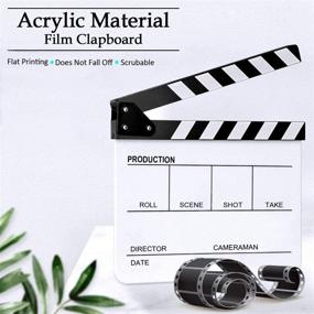 img 2 attached to 🎬 Enhance Your Filmmaking Experience with the Hilitchi Acrylic Clapper Board: Wooden Film Movie Clapboard for Action Scene Cuts, 25x30cm/10x12