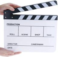 🎬 enhance your filmmaking experience with the hilitchi acrylic clapper board: wooden film movie clapboard for action scene cuts, 25x30cm/10x12 logo