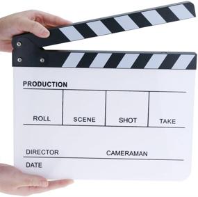 img 4 attached to 🎬 Enhance Your Filmmaking Experience with the Hilitchi Acrylic Clapper Board: Wooden Film Movie Clapboard for Action Scene Cuts, 25x30cm/10x12