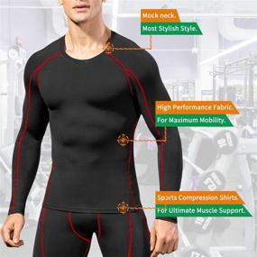 img 3 attached to 🏋️ Quick Dry Men's Compression Long Sleeve Shirts, Base-Layer Workout Tops for Sports and Running