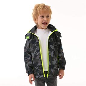 img 3 attached to 🧥 IjnUhb Waterproof Windbreaker Outerwear for Boys (Blackcamo, 7-8 Years) - Clothing, Jackets & Coats