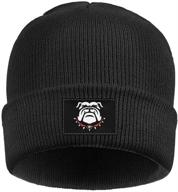 🧶 cozy and hilarious bulldog-centric knit beanie for men, perfect for warmth in winter – a must-have winter skull hat logo