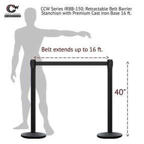 img 3 attached to 👥 Enhance Crowd Control with Retractable Stanchion Polished Stainless IRBB 150