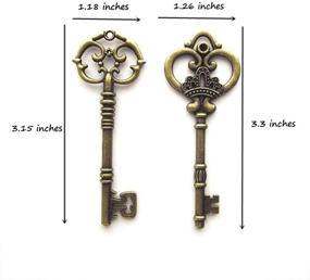 img 3 attached to 🗝️ Makhry Mixed 20 Extra Large Antique Bronze Finish Skeleton Keys - Rustic Key Wedding Decor Favor (Bronze)