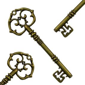 img 2 attached to 🗝️ Makhry Mixed 20 Extra Large Antique Bronze Finish Skeleton Keys - Rustic Key Wedding Decor Favor (Bronze)