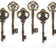 🗝️ makhry mixed 20 extra large antique bronze finish skeleton keys - rustic key wedding decor favor (bronze) logo