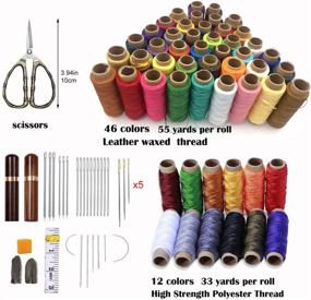 img 3 attached to 🧵 Complete Leather Sewing Kit with 104 Pcs – Includes 46 PCS Leather Waxed Thread, 12 PCS Polyester Thread, and Leather Hand Needles for DIY Bookbinding and Upholstery Repair