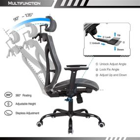 img 1 attached to Ergonomic Adjustable Computer Executive Headrest Furniture