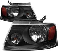 dna motoring hl oh f1504 bk am headlight assembly logo