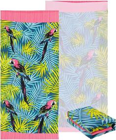 img 1 attached to 🏖️ Peijiaming Oversized Beach Towel - Ultra Absorbent Microfiber Blanket for Kids, Girls, and Women - Sand Free Pool and Swim Bath Towel - Softness and Style in 31 X 61 Inch (Bird Design)