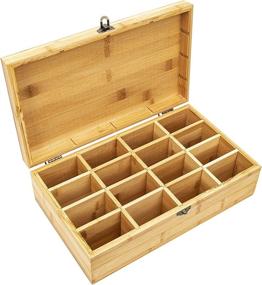 img 2 attached to 🍵 Bamboo Tea Chest - Expandable Tea Box Storage with Adjustable 16 Compartments, Latching Lid - Beyond Your Thoughts