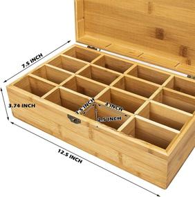 img 1 attached to 🍵 Bamboo Tea Chest - Expandable Tea Box Storage with Adjustable 16 Compartments, Latching Lid - Beyond Your Thoughts