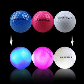 img 2 attached to Enhance Your Golf Game with Crestgolf Flashing Glowing Golf Ball: Night Glow LED Ball in Six Vibrant Colors!