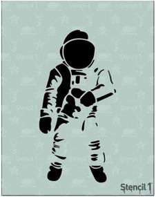 img 3 attached to Stencil1, Space Themed Stencil Pack (Astronaut, Rocket Spaceship, Stars and Moon, Saturn and Planets), 8.5 x 11 inches, Laser Cut Mylar Reusable Stencils, DIY Kids Room Decor