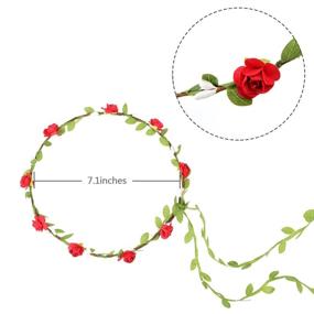 img 1 attached to 🌺 Vibrant Floral Crowns for Weddings, Festivals, and Photos: eBoot 15-Piece Assorted Colored Flower Crown Wreath Headband Garland Headbands