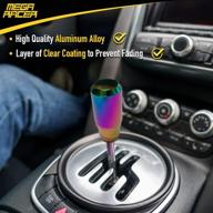 🚗 mega racer neo chrome aluminum shift knob - optimal for buttonless automatic and 4-6 speed manual transmission vehicles logo
