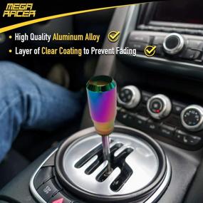 img 4 attached to 🚗 Mega Racer Neo Chrome Aluminum Shift Knob - Optimal for Buttonless Automatic and 4-6 Speed Manual Transmission Vehicles
