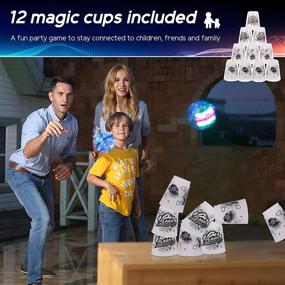 img 3 attached to Yamazakura LED Light Spinner Globe Shape Flying Ball Toys Mini Drone with 12 Magic Cups - Rechargeable, Ideal for Endless Tricks, Gift Choices for Kids, Boys, Girls, Adults - Indoor & Outdoor Fun