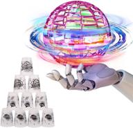 yamazakura led light spinner globe shape flying ball toys mini drone with 12 magic cups - rechargeable, ideal for endless tricks, gift choices for kids, boys, girls, adults - indoor & outdoor fun logo