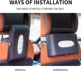 img 1 attached to Premium Car Tissue Holder: Luxury Black Leather Armrest Box Organizer for Vehicle