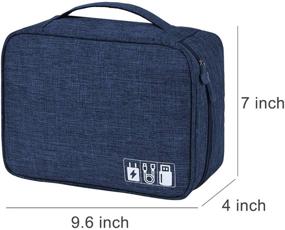 img 3 attached to May Chen Electronic Organizer: Two-Layer-Navy Cable Travel Case for Electronics Accessories - Charger, Phone, USB, SD Card (Nave Blue)