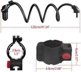 img 1 attached to 🔒 Resettable Combination Bike Cable Lock | Keyless Steel Lock | Reflective Cable | LED Night Light | 5-Digit Codes | 4ft Long x 1/2in Diameter | Black