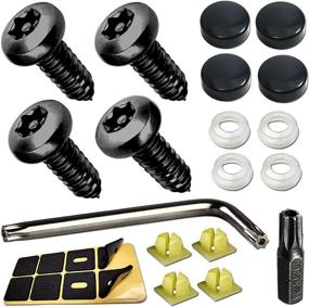 img 4 attached to 🔒 Secure Your Car Tag with AOOTF Black License Plate Screws- Anti Theft Stainless Steel Mounting Kit for Front/Rear Frame Cover, M6 Security Screws, Caps, Fasteners Plug-in