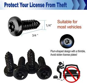 img 3 attached to 🔒 Secure Your Car Tag with AOOTF Black License Plate Screws- Anti Theft Stainless Steel Mounting Kit for Front/Rear Frame Cover, M6 Security Screws, Caps, Fasteners Plug-in