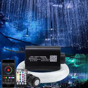 img 4 attached to 🌈 AKEPO 16W RGBW Fiber Optic Curtain Light Kit: Color Changing Waterfall Window Curtain Lights with Flash Point Sparkle Fiber Cables - Perfect for Sensory Room and Home Decor - 300pcs 9.8ft/3m 0.03in/0.75mm