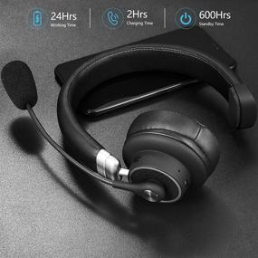 img 3 attached to 🎧 Беспроводные наушники kiwitatá с Bluetooth V5.0 - без рук, накладные наушники для сотовых телефонов, водителей грузовиков, деловых встреч в офисе, колл-центров, Skype - с микрофоном