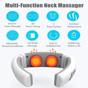 img 3 attached to Cordless Intelligent Neck Massager with Heat for Pain Relief – Upgraded Portable Deep Tissue Trigger Point Massager with 6 Modes and 30 Levels – Ideal Gift for Women, Men, Home, Outdoor, and Office Use