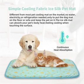 img 1 attached to 🐾 NWK Pet Cooling Mat - Ice Silk Cooling Blanket for Dogs & Cats, Portable & Washable, Great for Car Seats, Beds, and More in Summer, Keep Pets Cool from Heatwave (Blue Fruit, Large)