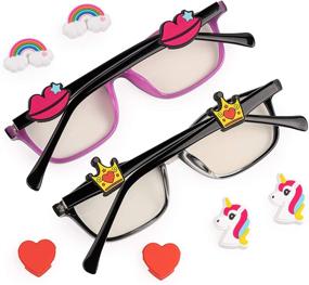 img 4 attached to Enhance Your Kids' Eyeglasses with Fun and Functional Accessories: Eyeglass Huggers, Charms, Holders, and Straps - Rainbow and Unicorn Range