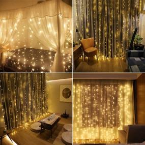 img 3 attached to 🌟 Enhance Your Décor with IMAGE 8 Modes Curtain Lights - Waterproof & Safe - 300LED Fairy Lights for Home, Garden, Bedroom, Wedding Party Backdrops