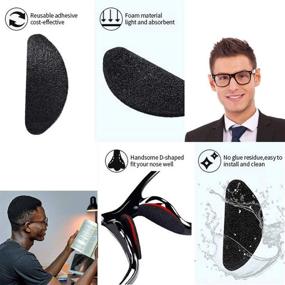 img 1 attached to 😎 Comfortable and Non-Slip Soft Foam Nose Pads for Eyeglasses and Sunglasses - 12 Pairs, 1.0MM Black