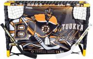 🏒 official nhl licensed franklin sports tuukka rask mini hockey goal set: mini stick, target & ball included! логотип