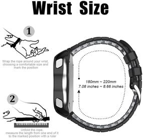 img 1 attached to 📱 NotoCity Soft Silicone Watch Strap Compatible with Garmin Forerunner 920XT - Black-Gray Replacement Wristband for Men and Women, Sports Version