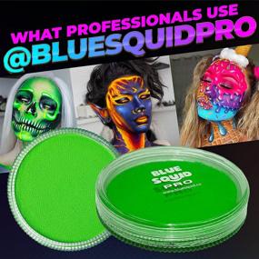 img 2 attached to Blue Squid PRO Face Paint - Classic Bright Lime Green (30gm) - Professional Water Based Single Cake for Face & Body Art - Ideal Makeup Supplies for Adults, Kids & SFX
