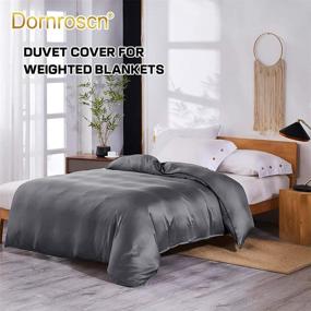 img 3 attached to 🌿 Dornroscn Cooling Bamboo Weighted Blanket Duvet Cover, Removable Weighted Blanket Cover Twin Size 48''x72'' in Gray