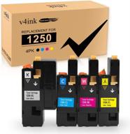 🖨️ v4ink high yield compatible toner cartridge replacement for dell 1250 810wh c5gc3 xmx5d wm2jc (kcmy, 4-pack) – compatible with dell 1250c c1760nw 1350cnw 1355cn 1355cnw c1765nf c1765nfw printers logo