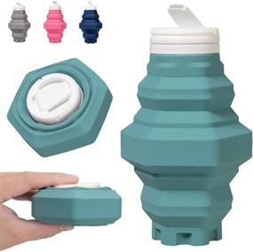 img 4 attached to 🌊 Mefold Collapsible Water Bottles - BPA Free, Silicone Travel Sports Water Bottles, Lightweight & Packable, Foldable & Portable, Leakproof Water Bottle for Camping, Hiking, Cycling, Gym, Yoga - 17oz