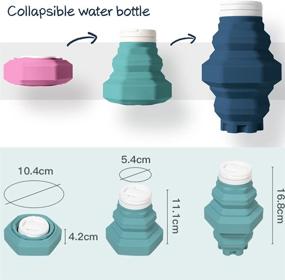 img 3 attached to 🌊 Mefold Collapsible Water Bottles - BPA Free, Silicone Travel Sports Water Bottles, Lightweight & Packable, Foldable & Portable, Leakproof Water Bottle for Camping, Hiking, Cycling, Gym, Yoga - 17oz