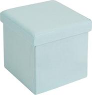 🔵 fhe 12x12x12 blue linen folding storage ottoman cube by fresh home elements logo