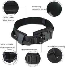 img 3 attached to Tactical Collar Military Adjustable Leashes