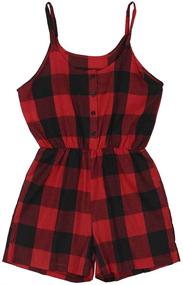 img 2 attached to 👩 Sleeveless Plaid Romper Jumpsuit: Mommy and Me Matching One-Piece Outfits for the Perfect Family Ensemble