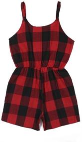 img 1 attached to 👩 Sleeveless Plaid Romper Jumpsuit: Mommy and Me Matching One-Piece Outfits for the Perfect Family Ensemble
