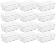 📦 sterilite 16428012 6 quart/5.7 liter storage box, white lid with clear base (12-pack): organize and protect with spacious storage solution logo