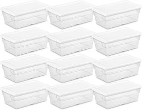 img 4 attached to 📦 Sterilite 16428012 6 Quart/5.7 Liter Storage Box, White Lid with Clear Base (12-Pack): Organize and Protect with Spacious Storage Solution
