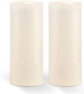 🕯️ amagic 10x4 waterproof outdoor battery operated flameless candles with timer - long-lasting, ivory white, set of 2 логотип